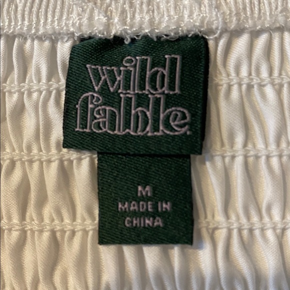 Wild Fable SZ Medium White Long Smocked Waist Flare Skirt New D30(e) - Picture 4 of 14